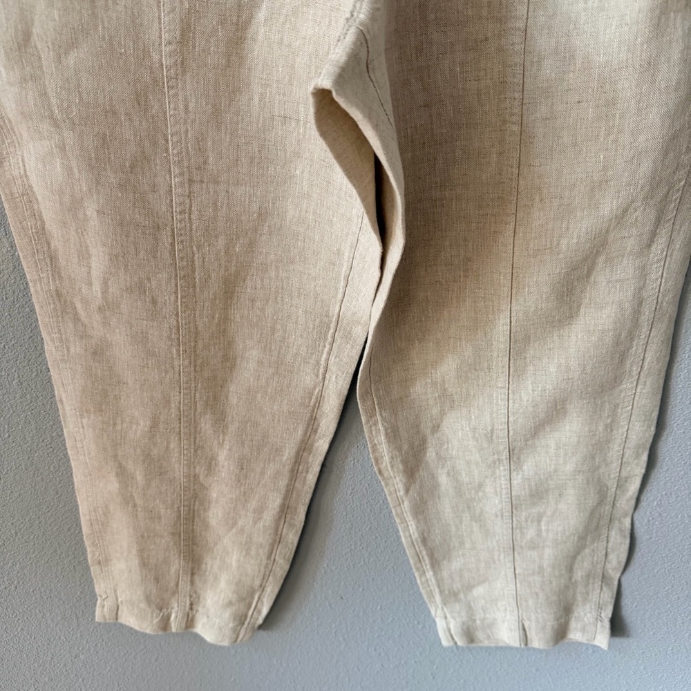 Women’s Athleta 100% Linen High-Rise Waistband Zipper Pockets Sz Medium - Picture 3 of 13